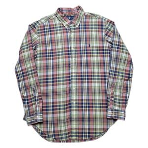 Vintage‎ Ralph Lauren Men's Classic Fit Shirt Mens XL Pastel Tartan Plaid